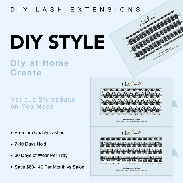 C Curl Thin Soft PBT Fiber Cluster Lashes DIY Wispy Cluster Lashes